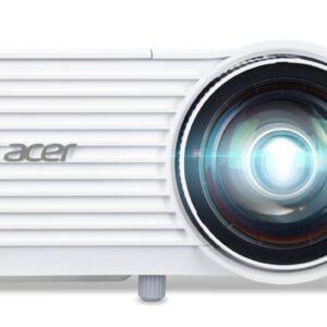 Acer S1386WHN Projector, 3600 ANSI Lumens, DLP Technology, WXGA Resolution (1280x800), 20000:1 Contrast Ratio, Supports 16:10, 4:3, and 16:9 Aspect Ratios