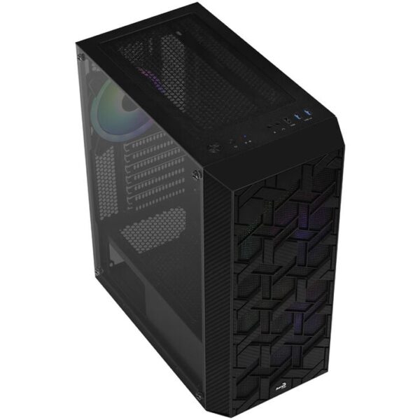 Aerocool Hive v1 Midi Tower Case with Tempered Glass - Black