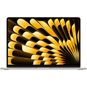 Apple MacBook Air 15-inch Laptop featuring M2 Chip - Starlight, 8GB Unified Memory, 256GB SSD, 8-Core CPU, 10-Core GPU, 16-Core Neural Engine, and 15.3-inch Liquid Retina Display