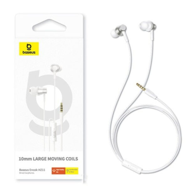 Baseus Encok HZ11 Wired Earbuds - Moon White