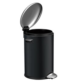 Belle Deluxe Round Trash Can 3 L, Black, Ø 167 mm, H 262 mm, with Inner Bucket