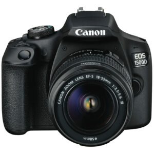 Canon EOS 1500D DSLR Camera for Beginners with 18-55mm Lens Kit, 24.1MP CMOS Sensor, 3" LCD, Built-in Wi-Fi & NFC - Includes EF-S 18-55mm f/3.5-5.6 III Lens