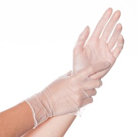 Classic Fit XL White Vinyl Gloves • 250 mm