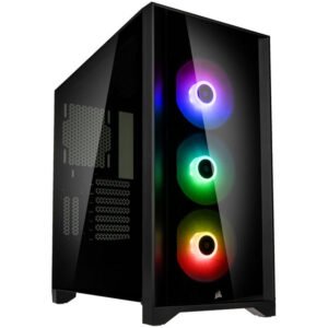 Corsair iCUE 4000X RGB Tempered Glass Midi Tower - Black Window