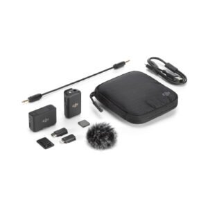 DJI Mic Compact Digital Wireless Microphone System (1 Transmitter + 1 Receiver) - Recording Solution for Cameras and Smartphones (2.4 GHz)