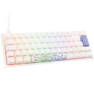 Ducky One 2 Pro Mini White Edition Gaming Keyboard, RGB LED - Gateron Yellow Switches