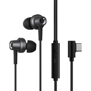 Edifier GM260 Plus USB-C Wired In-Ear Gaming Earbuds - Black with Inline Microphone & Controls - 10mm Titanium Drivers - Premium Metal Design - L-Shaped USB-C Connector -...