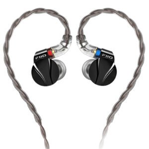 FiiO FD15 Wired In-Ear Monitor Headphones with Dynamic Drivers - Obsidian Black, Detachable MMCX 3.5mm Braided Cable - Stainless Steel Housing - 32 Ohm Impedance - 13.8mm...
