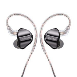 FiiO JD1 Dynamic Wired In-Ear Monitor Headphones - Black with 0.78 2-pin Detachable 3.5mm Cable, Mic & Controls - Features 10mm LCP Diaphragm - Ultra Lightweight 7g Design -...