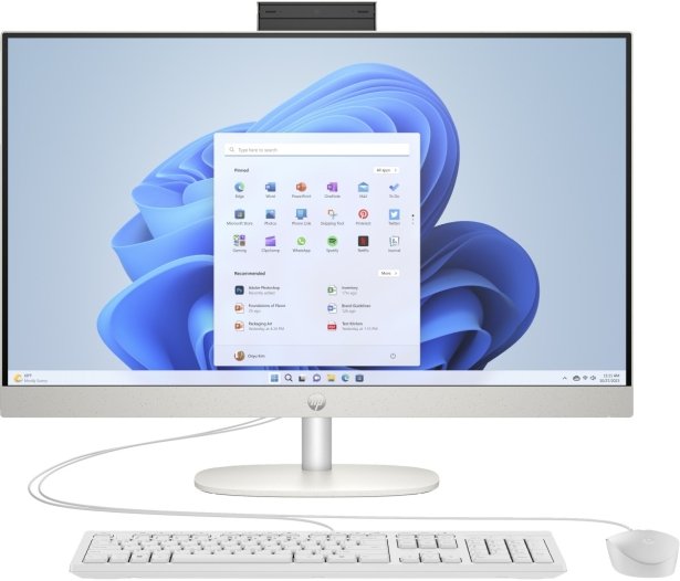 HP 27-cr0602ng All-in-One Desktop, Ryzen 5 7520U Processor (2.8 GHz), 16 GB RAM, 1 TB NVMe SSD, Radeon 610M Graphics, Wi-Fi 6, Bluetooth 5.3, 1GbE, WLAN: 802.11a/b/g/n/ac/ax