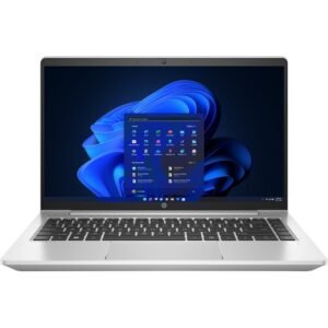 HP ProBook 445 G9 in Pike Silver, featuring Ryzen 5 5625U, 16GB RAM, and 512GB SSD, DE