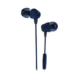 JBL C50HI Wired In-Ear Headphones - Blue with Microphone - Single-Button Remote - Enhanced Bass - Lightweight and Comfortable Design - 3.5mm Connector