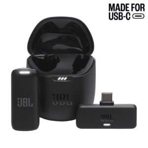 JBL Quantum Stream Wireless Lapel Microphone System with USB-C Connector and Charging Case - Easy Plug & Play - Up to 100m Range - Compatible with iPhone 15/16 Series,