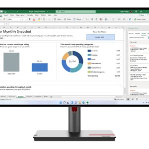 Lenovo ThinkVision P27h-30, 27-inch (68.6 cm) Quad HD LCD Monitor, 2560 x 1440 pixels, 6 ms Response Time, Black