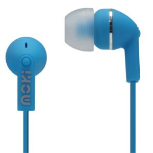 Moki Dots ACC-HPDOT Wired In-Ear Headphones - Blue with Noise Isolation - 3.5mm Connector