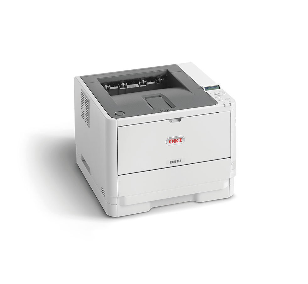 OKI B512dn LED Printer, 1200 x 1200 DPI, A4 Size, 45 Pages Per Minute, Duplex Printing, Network Capable
