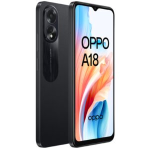OPPO A18 (2024) Dual SIM Mobile Phone - 4GB RAM + 128GB Storage - Glowing Black with 6.56” HD+ Screen - Powered by MediaTek Helio G85 Chipset - 5000mAh Battery - Includes 2-Year...