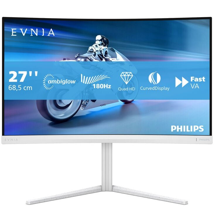 Philips Evnia 27M2C5501, 27-Inch Curved Gaming Monitor, 180 Hz, VA Panel
