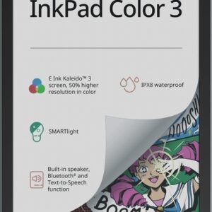 Pocketbook InkPad Color 3 - Stormy Sea, 7.8 inches (19.8 cm), E Ink, Supports ACSM, AZW, AZW3, CBR, CBZ, CHM, DOC, DOCX, DjVu, EPUB, EPUB DRM, FB2, FB2.ZIP, HTM, HTML, MOBI,...