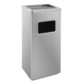 Rectangular Matte Stainless Steel Trash Bin by Ascher