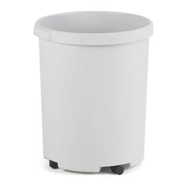 Round Gray Plastic Trash Bin, 50 Liters, Height 490 mm