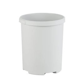 Round Gray Plastic Trash Bin, 50 Liters, Height 490 mm