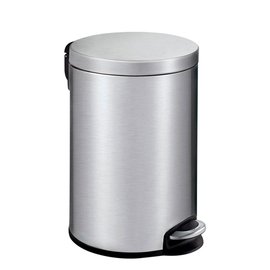 Serene Round Stainless Steel Trash Can 12L, Matte Finish, Ø 248 mm, H 400 mm, Includes Inner Bucket