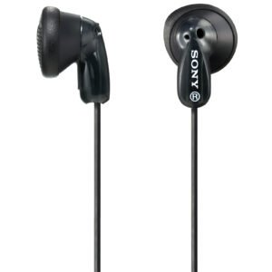 Sony Fontopia MDR-E9LP Wired Earbuds - Black with 3.5mm Jack - 13.5mm Driver Unit - Neodymium Magnet for Enhanced Bass - Includes 2 Extra Earpads
