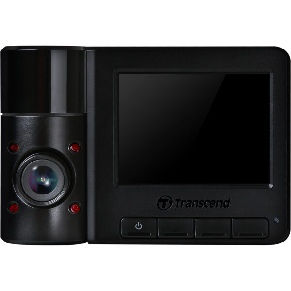 Transcend DrivePro 550 Dual Lens Dash Cam - Wi-Fi Enabled - 2.4-Inch Display - 1080P Video Capture - GPS/GLONASS Functionality - Includes 64GB Micro SD Card