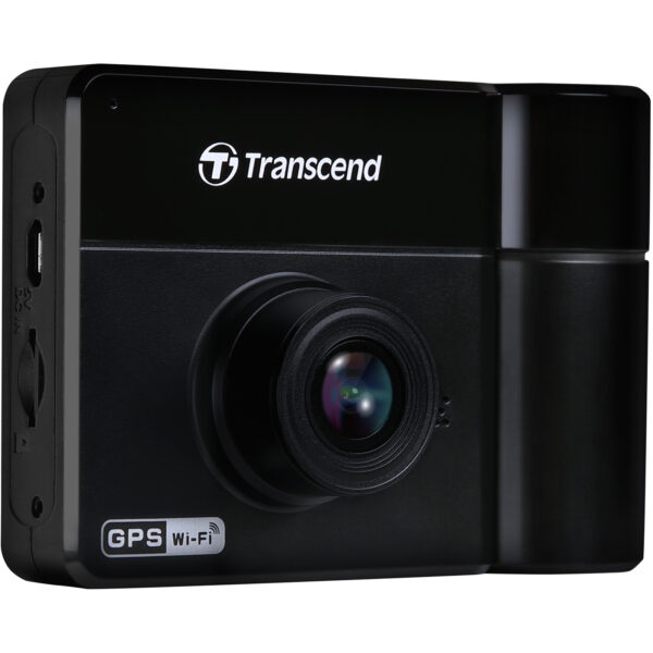 Transcend DrivePro 550 Dual Lens Dash Cam - Wi-Fi Enabled - 2.4-Inch Display - 1080P Video Capture - GPS/GLONASS Functionality - Includes 64GB Micro SD Card