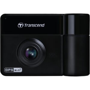 Transcend DrivePro 550 Dual Lens Dash Cam - Wi-Fi Enabled - 2.4-Inch Display - 1080P Video Capture - GPS/GLONASS Functionality - Includes 64GB Micro SD Card