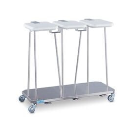 Waste Collector | SWAF-3 Triple Stainless Steel Laundry Bin with Foot Pedal, Dimensions: L 1010 mm, W 496 mm, H 913 mm