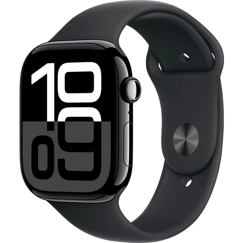 Apple Watch Series 10 GPS + Cellular 46mm Aluminum Case with Black Sport Band M/L