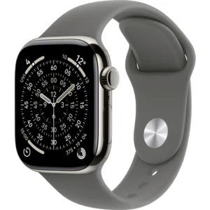 Apple Watch Series 11 GPS + Cellular 42mm Titanium Case with Stone Grey Sport Band (M/L)