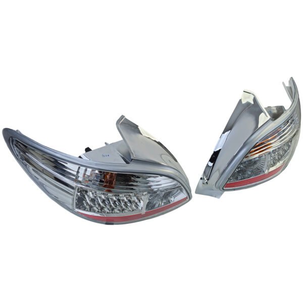 Clear Glass Chrome LED Taillights for Peugeot 206 Hatchback 3 & 5 Door Models 1998-2009