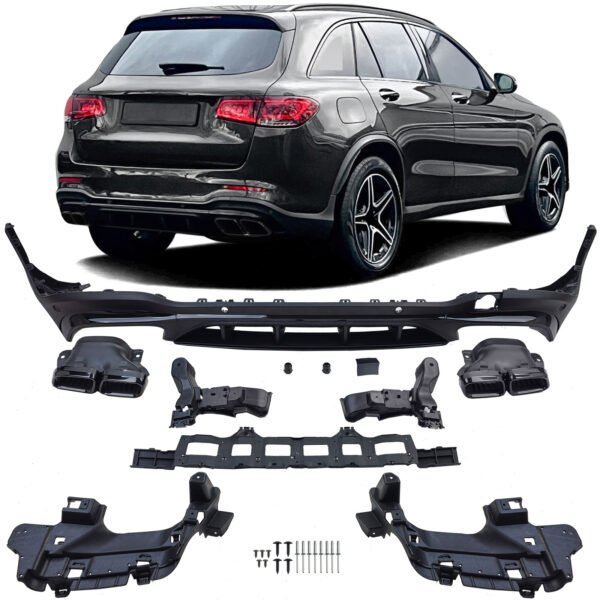 Heck Diffuser Sport with Black Exhaust Tips for Mercedes GLC X253 2019-2022 Facelift
