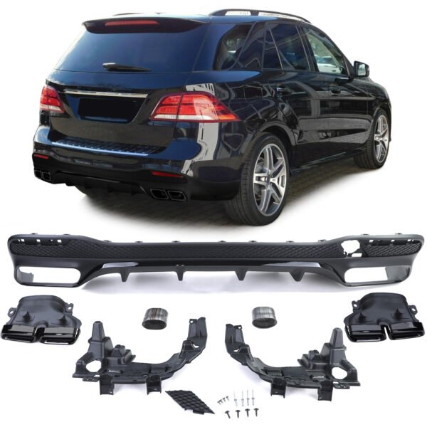 Sport Rear Diffuser with Black Tailpipes for Mercedes GLE W166 2015-2018