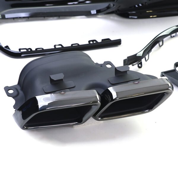 Sport Rear Diffuser with Dual Exhaust Tips in Black for Mercedes S-Class W222 2017-2020