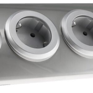 Stainless Steel 4-Socket Power Strip at 90° for Corner and Surface Mounting