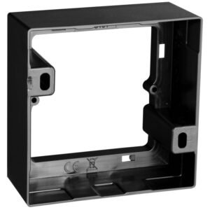 Surface-Mount Frame McPower Flair 80x80x35mm with Mounting Hole in Matte Black
