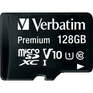 Verbatim 128GB Micro SDHC Card with Adapter, Class 10 Capacity
